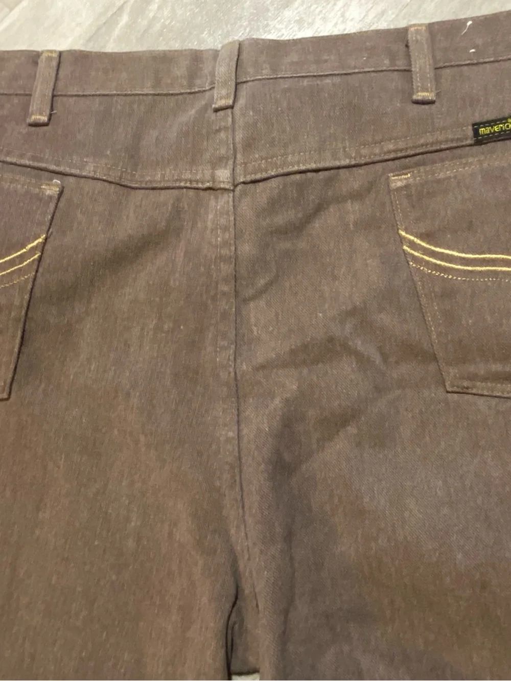 VTG 70s Maverick Automaticks Beige Brown Denim Jeans Western USA Made Men's 40M